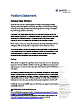 Position Statement: Safeguarding Children