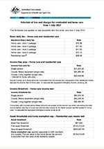 Schedule of Fees and Charges for Residential and Home Care (from 1 July 2023)